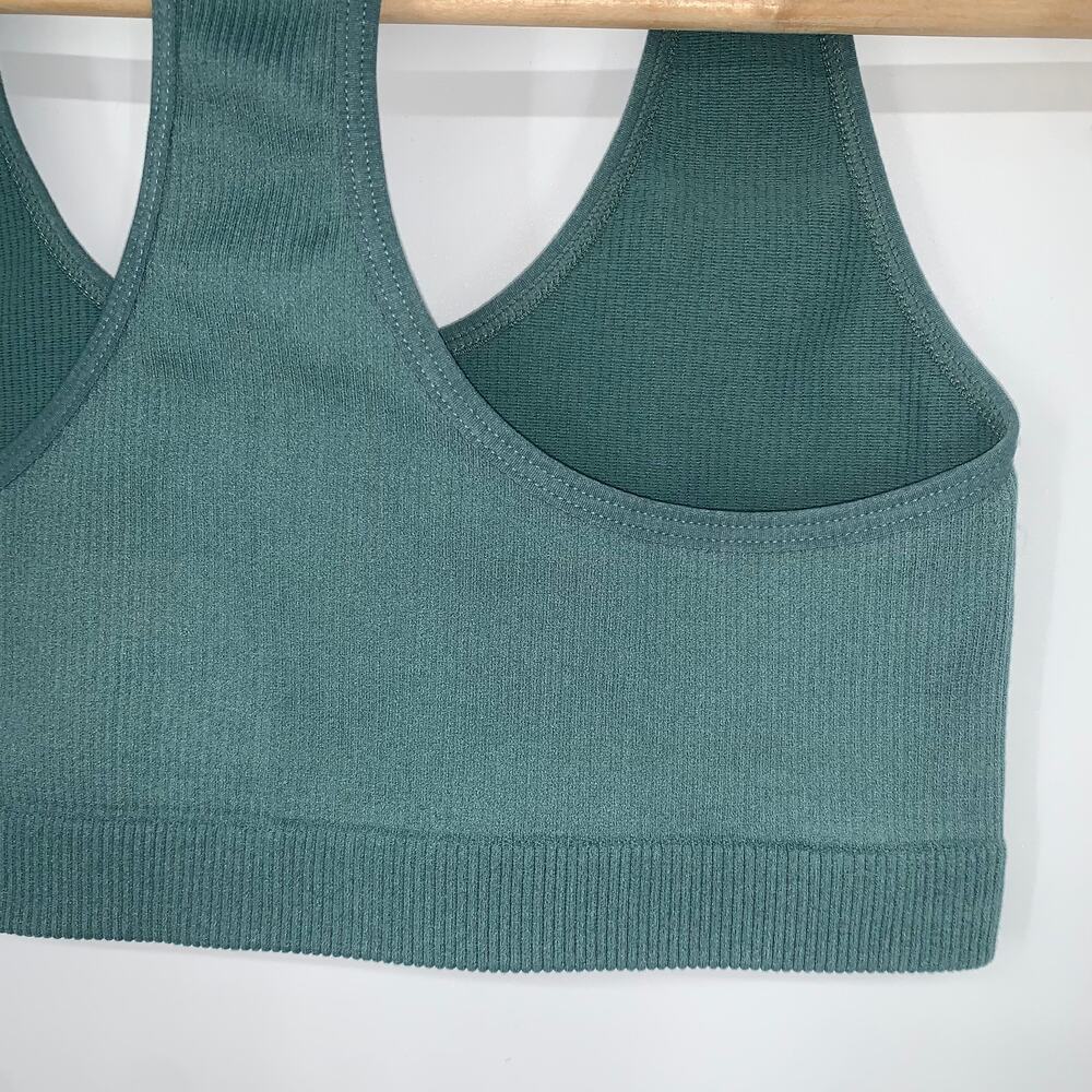 Lively Seamless Ribbed Racerback Bralette Sports Bra in Harbor Green - Picture 6 of 8